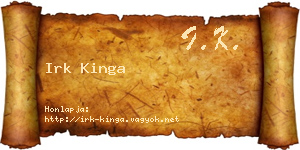 Irk Kinga névjegykártya